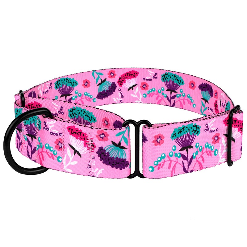 CollarDirect Martingale Collars for Dogs Heavy Duty Floral Pattern Female Safety Nylon Training Wide Collar Flower Design Large Medium (L, Neck Size 15"-20", Navy Blue) - Image 5